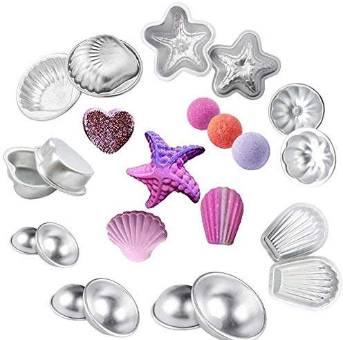 Badebombenformen Set von 16, DIY Fizzies/Badebombenform, Metallhandwerk Ball Hohlkugel füllbar, für DIY handgemachte Seifen & Kuchen, Ornament für Weihnachten Hochzeit Partydekorationen. 5 Formen.