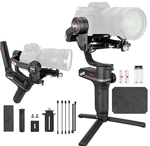 Zhiyun WEEBILL S Handflächenstabilisator mit 3 Achsen für spiegellose Kameras, Smartphone, 300% verbesserter Motor im Vergleich zu Zhiyun Weebill Lab, maximale Unterstützung 3 kg (Standard-Paket)
