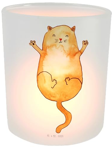 Mr. & Mrs. Panda Deko Windlicht Katze Umarmen - Geschenk, Miau, Haustier, Cats, beste Freunde, Windlicht Deko, Windlicht Hochzeit, Teelichtgläser,
