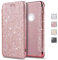 KOUYI Coque iPhone 11, Paillettes Strass Bling Fin à clapet Folio en Cuir PU avec Emplacement pour Carte Coque arrière TPU Souple pour Apple iPhone 11 6,1 Pouces (Rose)