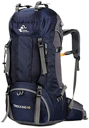 free knight 60L Wasserdichter Rucksack, ultraleichter, packbarer Kletterfischer Reiserucksack Tagesrucksack, handliche Faltbare Camping Outdoor-Tasche mit Regenschutz (Marine blau)