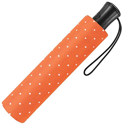 Mini-Taschenschirm Damen Flash Auf-Automatik - Dots - orange