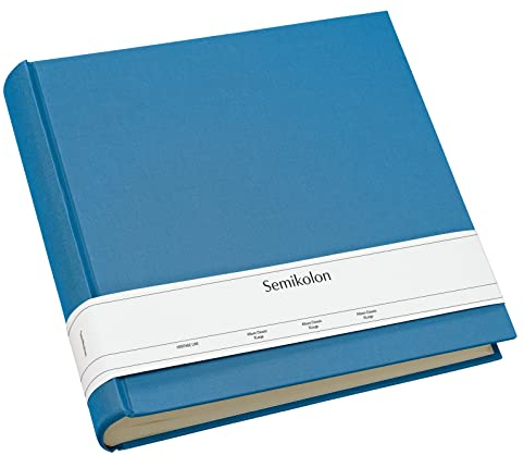 Semikolon 363981 Foto-Album Classic XLarge - 32 x 31 cm, 130 Seiten cremefarben, für 260 Fotos - azzurro hell-blau