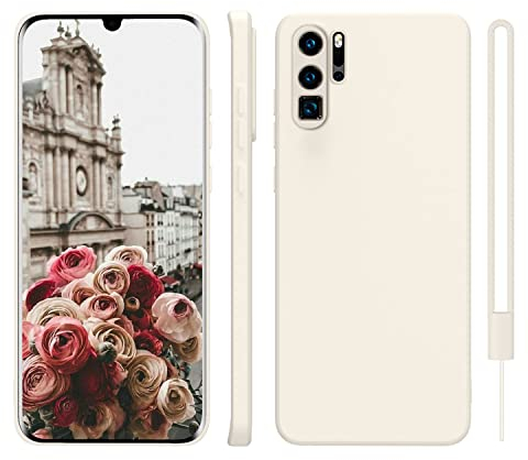ORDA für Huawei P30 Pro New Edition Hülle Silikon Case, Handyhülle für Huawei P30 Pro Case Ultra Dünn mit Microfiber, Kameraschutz und Bildschirmschutz, Kratzfeste Hülle für Huawei P30 Pro Retro Weiß