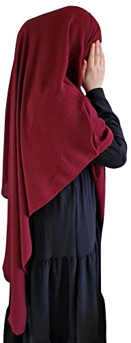 Yaqeen Dreieck Diamant Khimar Jazz Hijab für Muslima Kopftuch, Tube, islamisches Gebetskopftuch, weinrot