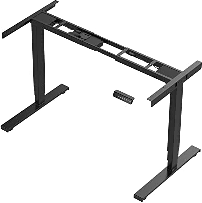 ERGOSPOT® ES1 EVO - Elektrisch stufenlos höhenverstellbares Tischgestell 3-Fach Teleskop mit Memory-Funktion sowie einstellbaren Kollisionsschutz und Soft-Start/Stop 130kg belastbar (Black)