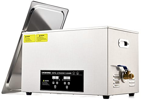 CREWORKS Ultraschallreinigungsgerät 30L mit Degas- und Sanftmodus Ultraschallgerät Ultraschallreiniger mit Innenkorb, Heizung und Digital Timer für Brillen, Schmuck, Zahnprothesen, Uhren und Münzen