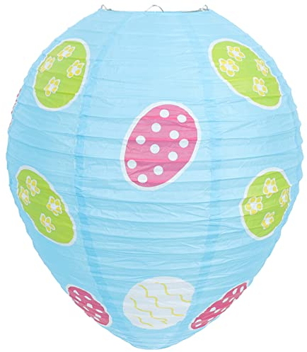 SOLUSTRE Osterlaterne H?ngende Papierlaternen Laterne Deko Papierlampe Ei Form H?ngende Laterne Papier Ostereier Lampions Aus Papier Deckenlampenschirm Ei-Form Schmiedeeisen Baumschmuck