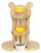 FIYSON Hamster Trinkflasche Set, Einstellbar Holz Hamster Wasserspender Ständer Meerschweinchen Nippeltränke mit Basis inkl. Tränke aus Holz Nager (Mit Becken)