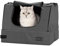 Petsfit Reise Katzentoilette mit Deckel, tragbare Katzen Reisetoilette mobiles Katzenklo für Auto, Portable Cat Litter Box für unterwegs,44cm x 33cm x 34cm, grau