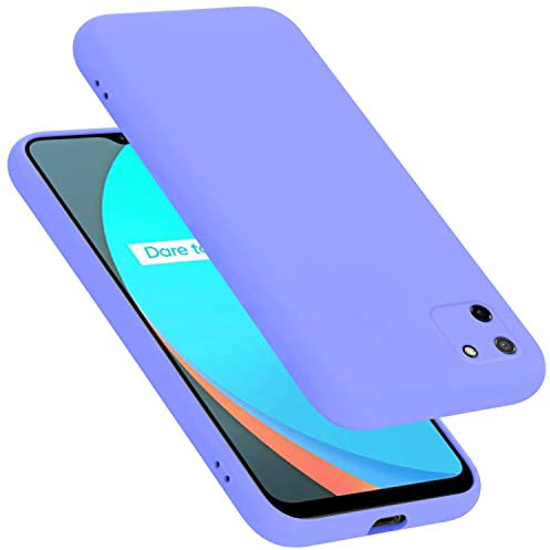 Cadorabo Hülle kompatibel mit Realme C11 2020 Hülle Silikon Handyhülle für C11 2020 Case aus flüssigem Silikon- Kratzfeste und stoßfeste dünne TPU Schutzhülle - Liquid HELL LILA