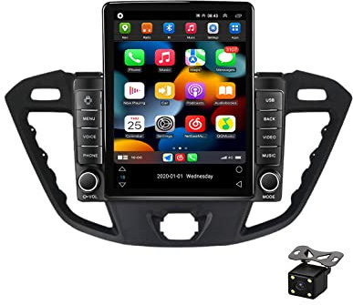 Plusfish Double Din Car Stereo with Bluetooth Touch Screen Car Stereo with Backup Camera for Ford Transit Custom 2013-2018 Navigation System Support SWC/4G/WIFI/Carplay/DSP/RDS Radio,TS200