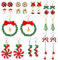 Gukasxi 12 Paar Weihnachtsohrringe, Weihnachten Ohrringe für Frauen Mädchen, Weihnachten Ohrstecker, Schneemann Weihnachtsbaum Bogen Schneeflocke Weihnachtskranz Weihnachtsglocken Ohrringe