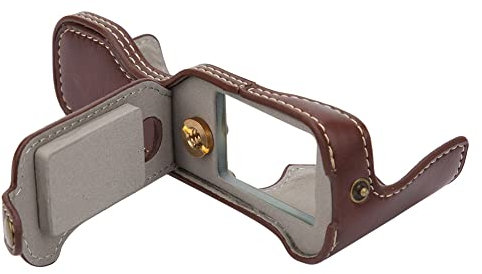 Schützende PU-Leder-Kamera-Halbtasche mit Griff für XT100 (Kaffeefarbe)