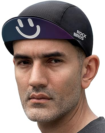 ROCKBROS Bicycle Cap Cycling Cap UPF 50+ Summer Anti-Sweat Breathable Lightweight Under Helmet Cycling Cap Unisex for Men & Women Outdoor Sports Cycling Running Fishing Hiking Black