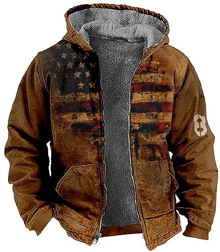 KONG JIMFAN Übergangsjacke Herren Feuerwehr Pullover Wollstrickjacke Für Herren Regenjacke Faltbar Herbst Jacke Fahrradjacke Arbeitshemden Herren Langarm Gewand Snowboardjacke(Ginger,6XL)