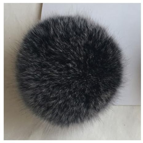 Yurosiay Groß Fellbommel 1 Stück 15cm Kunstpelz Bommel Mit Gummiband Künstliche Fellbommel für Mützen Flauschig Bunt Pelzbommel Fake Fell Pompons für Tasche Schals Schlüsselanhänger Schwarz 2#