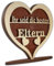 Urhome Holzherz mit Spruch Ihr seid die besten Eltern - 21 x 18 cm Holz Herz mit Ständer - Deko-Herz Geschenk für Eltern zum Geburtstag Weihnachten
