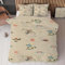 buyluhn Beige Blüten Bettwäsche 135x200cm 3 Teiliges Set Kinderbettwäsche Kuschel Mikrofaser Bettbezug Anlage mit Reißverschluss Deckenbezug für Jungen Mädchen mit Kissenbezug