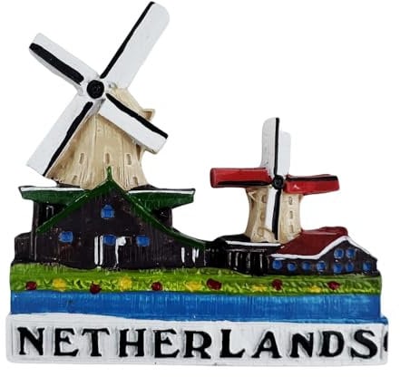 Windmill Netherlands Fridge Magnet Holland Travel Souvenir Refrigerator Magnetic Sticker Hand Painted