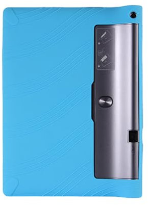 INSOLKIDON Compatibile con Lenovo Yoga Tab 3 Pro 10.1 YT3-X90F X90L Tab3 Plus YT-X703F X703L Tablet Custodia protettiva in Silicone Cover con Guscio morbido e antiscivolo (Azzurro)