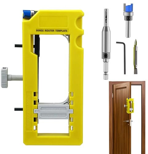 Streysisl Door Hinge Mortise Jig Kit | Precision Door Hinge Router Jig - No Hammer/Chisel Needed, Stable Door Hinge Jig for 3-5inch Length, 1/4-5/8inch Thickness