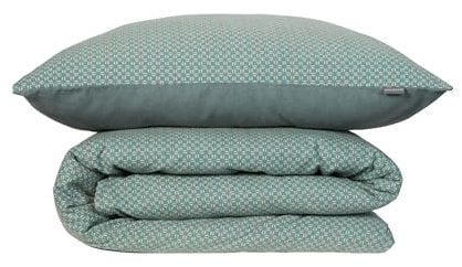 Schiesser Bettwäscheset Lucy | 2-teilig | Grafikprint | Feinbiber | 100% Baumwolle | Oeko-Tex Zertifiziert | Reißverschluss | 135x200cm + 80x80cm | Grün