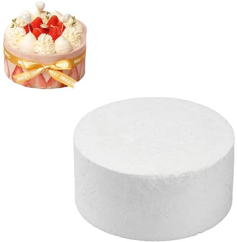 Styropor-Dummy, Kuchen Dummy, Kuchen-Attrappe aus Schaumstoff, Dekorieren von Dummy Kuchen, Künstliches Schaumstoff Kuchen Modell, Torten Dummy, 4 6Zoll 7cm Kuchen Übungsform für Basteln (6-Zoll)