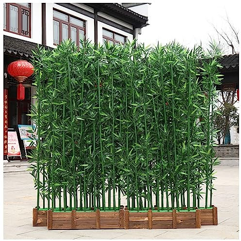Foyer Yard Landschaftssimulation Bambus Kunstbaum Bibliothek Trennwand, Künstliche Pflanzen Raumteiler Chinesische Ornamente für den Büroempfangsbereich, Holzsockel (Farbe: 1,8 m/5,9 ft H