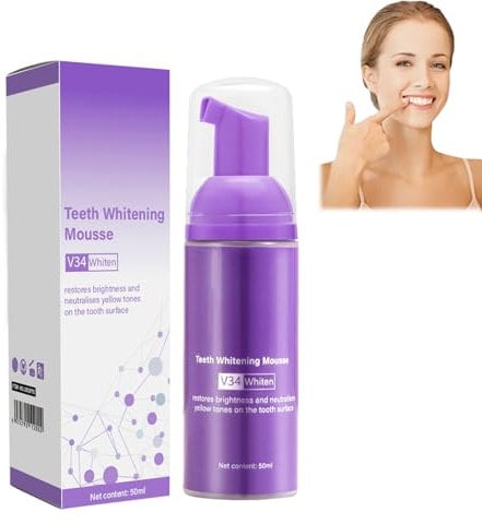 Rostblant Dentifricio sbiancante, dentifricio viola per denti bianchi, dentifricio correttivo Mousse Viola, rimuove le macchie di fumo, illumina i denti, rinfresca l'alito
