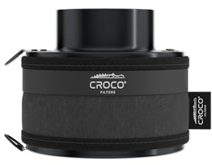 Croco - Aktivkohlefilter Grow - Kohlefilter für Growzelt - Growbox, Growzelt, Hydrokultur, Zuchtzelte Zubehör - für effektive Luftfiltration, gegen unangenehme Gerüche - 80-120 m³/h fi100mm h100mm