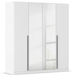 Rauch Möbel ALBA, Kleiderschrank, Farbe Weiß, Breite 181 cm | Schrank, 4-türig, mit Spiegel, Zubehör Basic, für Schlafzimmer, Kinderzimmer, Babyzimmer, Homeoffice, Garderobe, Flur