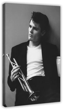 LITGY Chet Baker Poster Trompete Kunst Leinwand Poster Rahmenstil 50 x 75 cm