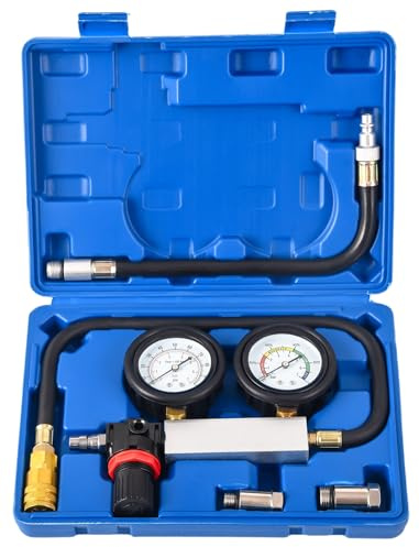 Zylinder Druckverlusttester Set, Druckverlustprüfer für Benzinmotoren für KFZ Werkstatt mit Koffer