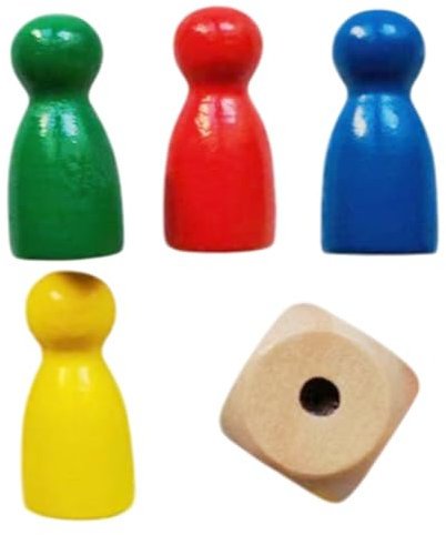 Pieni di gioco da tavolo - token giocatori di ricambio assortiti, pedine di plastica e set di dadi | Kit di parti di gioco da tavolo resistente, per la notte di gioco divertenti, contatori e
