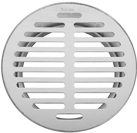 Lurrose Tapa de Drenaje de Piso de Acero Inoxidable Largo Exterior Cubrir Malla filtrar colador Tapa de Drenaje para Patio Tapa de desagüe Acero Inoxidable 304 Silver