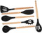 OUNONA 1 Juego Juego de utensilios de cocina de silicona utensils colador herramienta pequeño ranurado servicio cuchara de cocina de silicona Cocina para cocinar cuchara sopera Madera
