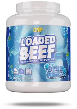 CNP Professional Loaded Beef, Clear Beef Protein Powder, 23g Clear Collagen Protein, Keto Friendly, Virtually Sugar & Fat Free, 60 Servings 6 Great Tasting Flavours (1.8kg, Blue Razz)