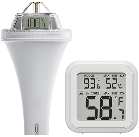 Thermomètre Piscine Flottant sans Fil Radio,Thermometre Piscine Digital Misurazione Della Temperatura In 3 Secondi Intervallo 0–90 °C Adatto Per Piscine Per Bambini Acquari E Piscine