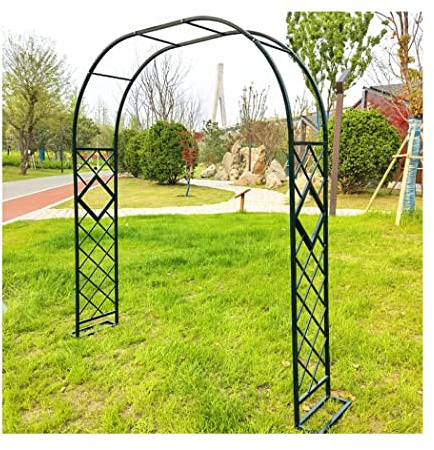 Garten Obelisk Rankgitter - Schwarzer Rosenbogen für Hochzeitszeremonie Outdoor Dekor 260 x 230 cm - Elegante Garten-Akzente für Landschaftsbau und Veranstaltungen
