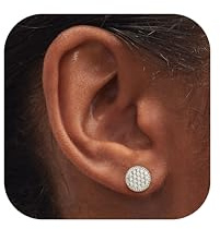 JeweBella Ohrstecker Silber 925 Hypoallergene Ohrringe Silber Gold Schwarz Wasserfester Runde Flach Scheibe Ohrstecker Langlebiger Ohrringe für Damen Herren Männer 6/8mm