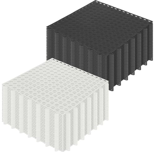 50 Pcs Modular Interlocking Floor Mat Rubber Tiles 30 x 30 cm Drainage Interlocking Tiles Drain Holes Non-Slip Drainage Mats for Pool Kitchen Shower Patio Pet Areas