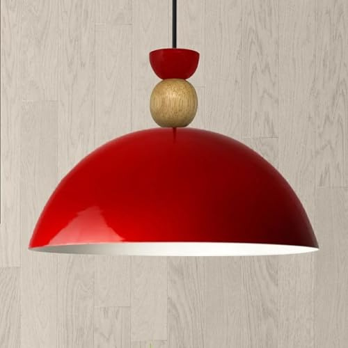 bamyum Yimpi Küchenlampe Hängend Vintage Ø30 cm, Lampenschirm Hängelampe Esstisch Wohnzimmer, Küche, Pendelleuchte Industrial Rot