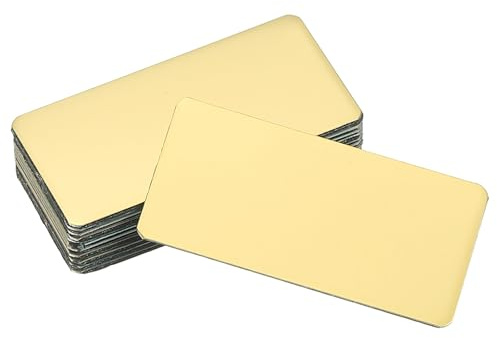 QUARKZMAN 12Pcs Placas Identificación Blanco, 2 X 1 Placa Nombre Metal Grabada Con laser Adhesivo Fuerte Nombre Aluminio Anodizado Personalizable Para Dorado