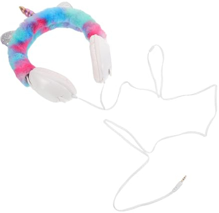 Gadpiparty Wired Cat Ear Headphones for with Cartoon Unicorn Earmuff Headband Winter Warm 3.5Mm Jack Wired Headset for School Festivals and Travel