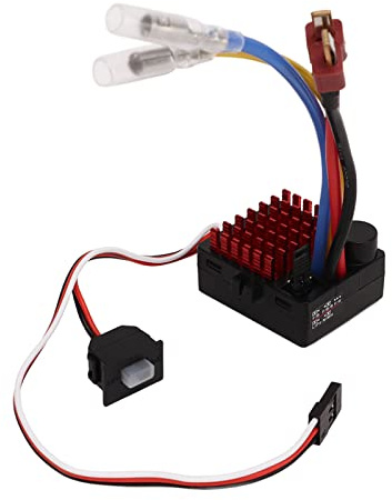 AJL ESC Électronique Brushed 60A Étanche pour Modèles RC 110 Voiture Bateau Tank avec Réglage Automatique et Protection Thermique