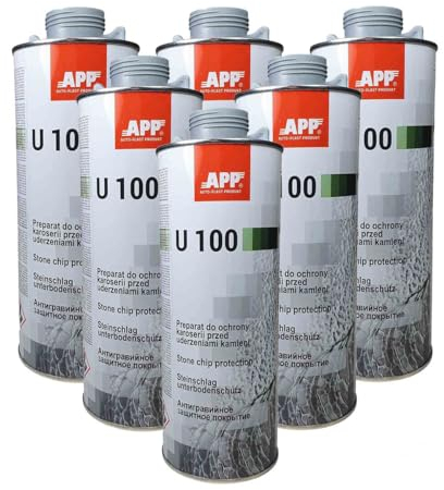 APP U100 Unterbodenschutz Schwarz oder Grau - überlackierbarer bitumenfreier Schutz für den Fahrzeug-Unterboden auf Kautschuk-Basis (6 KG UBS grau)