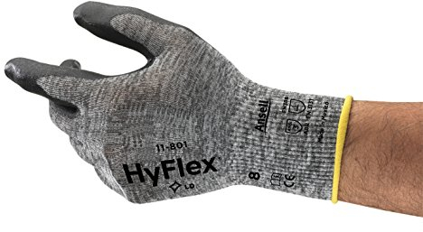 Handschuhe HyFlex Gr.10 Nitrilteilbeschichtung schwarz Nr. 11-801 Ansell Kat.II