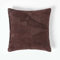 Homescapes Patchwork Leder-Kissen Dunkelbraun, Dekokissen 45x45 cm mit Füllung, Sofakissen Velours aus Recycling-Leder