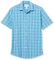 Amazon Essentials Chemise en Popeline à Manches Courtes Coupe Régulière Homme, Bleu Blanc Écossais, XL